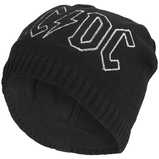 AC/DC - Mens Ac/dc - Logo Fly Stitch Beanie Black