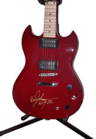 AC/DC Brian Johnson Authentic Signed Autographed Guitar COA