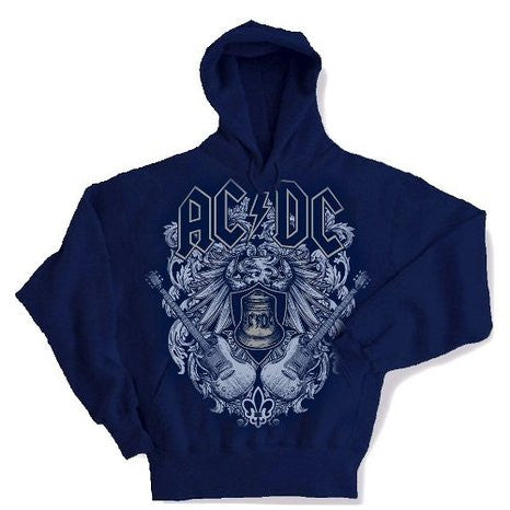 Ac/Dc - Crest Bell Adult Hooded Sweater In Navy