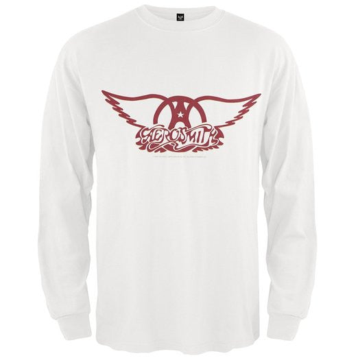 Aerosmith - Wings Logo Long Sleeve White