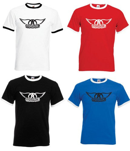Aerosmith Ringer Style T Shirt All Adult Sizes