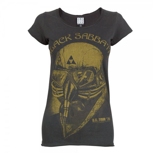 Amplified Womens Black Sabbath 1978 US Tour T Shirt Charcoal