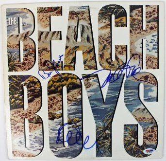 BEACH BOYS (3) JOHNSTON JARDINE & LOVE SIGNED ALBUM COVER W/ VINYL PSA #S80809