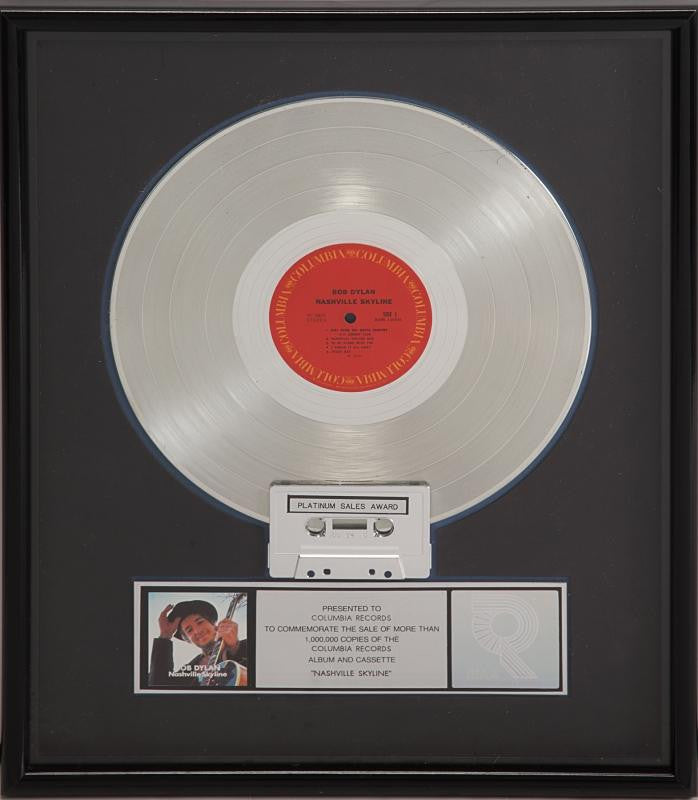 BOB DYLAN "PLATINUM" RECORD AWARD
