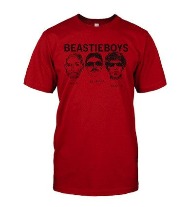 Beastie Boys - 3 Heads and Logo Men's Shirt, Red