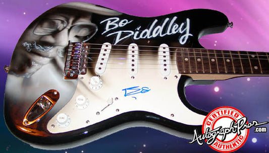Bo Diddley Autographed Signed Custom Airbrush Guitar PSA/DN