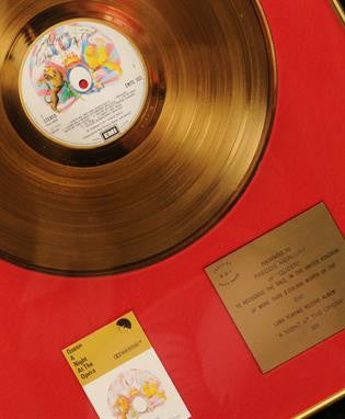 "Queen: A BPI Gold Award for the album ‘A Night at the Opera`, 1975 presented to Freddie Mercury