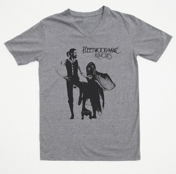 Fleetwood Mac V-neck Gray Shirt Unisex Shirt for women - men Size S M L XL