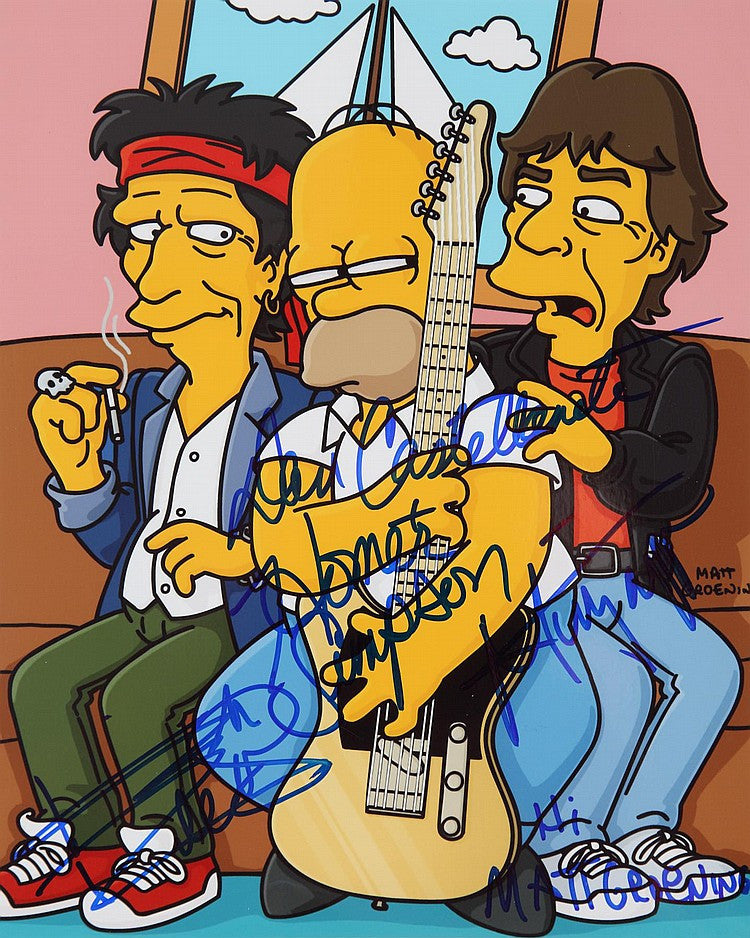 The Simpsons MICK JAGGER AND KEITH RICHARDS SIGNED PHOTOGRAPH