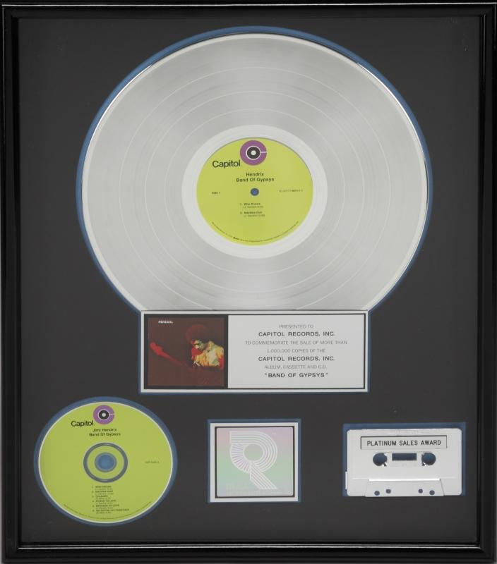 JIMI HENDRIX "PLATINUM" RECORD AWARD