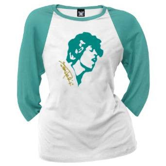 Jimi Hendrix - Flocked Photo Juniors Raglan