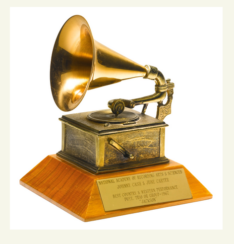 Johnny Cash and June Carter 28 Gold Plated Gramophone