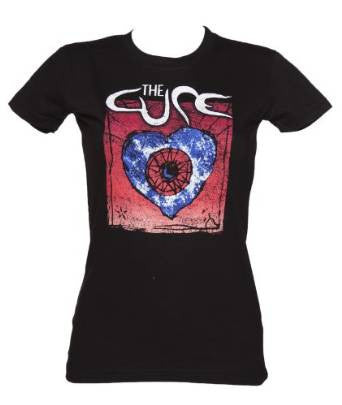 Ladies Black Heart The Cure T Shirt