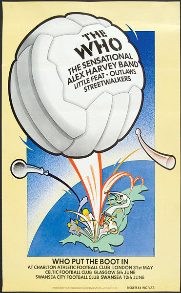 The Who "Who Put the Boot In" 1976 Concert Festival Poster