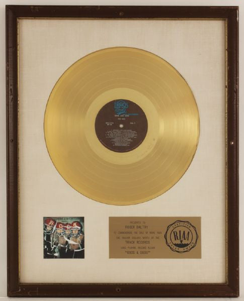 The Who "Odds and Sods" Gold RIAA Award