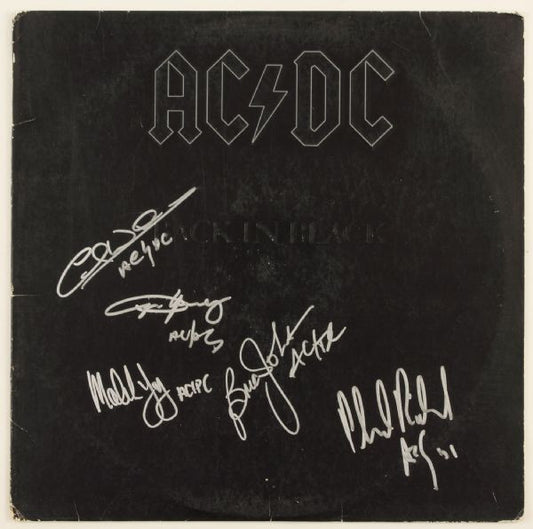 AC/DC Signed "Back In Black" Album Cover