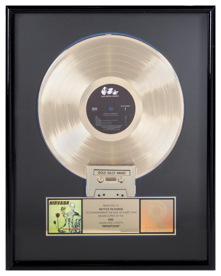 Lot 623: NIRVANA "GOLD" RECORD AWARD