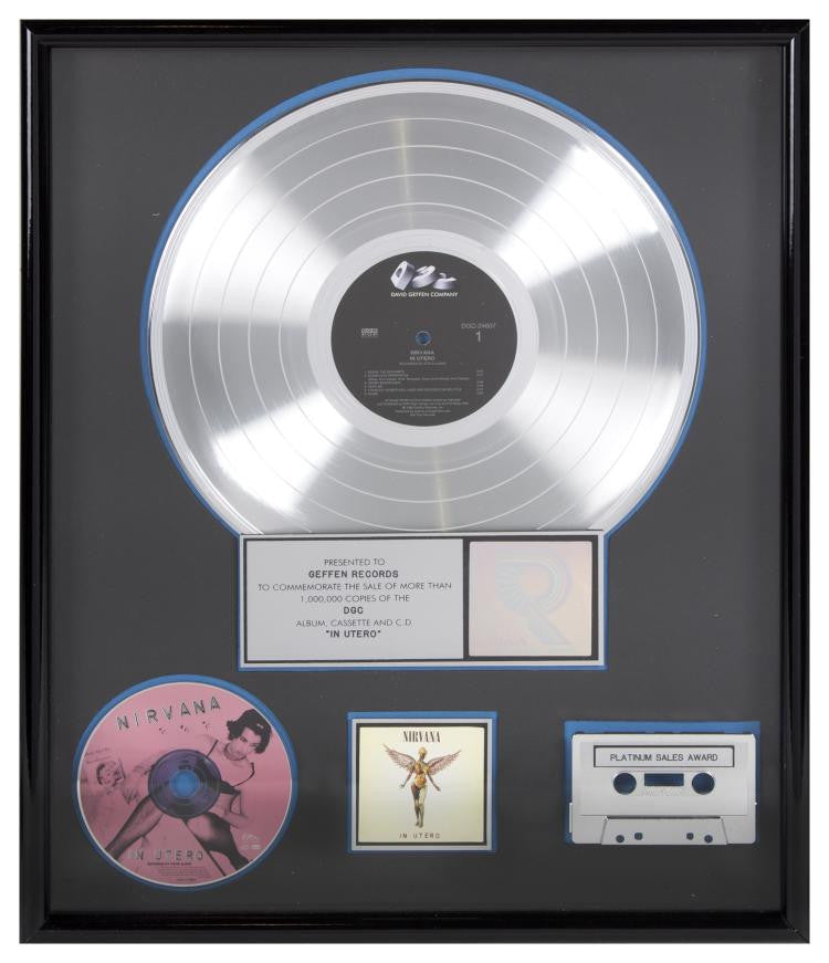 Lot 624: NIRVANA "PLATINUM" RECORD AWARD