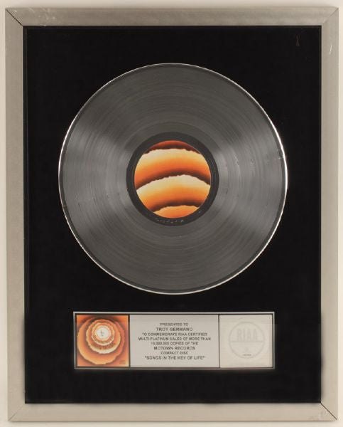 Stevie Wonder "Songs in the Key of Life" Platinum RIAA Award