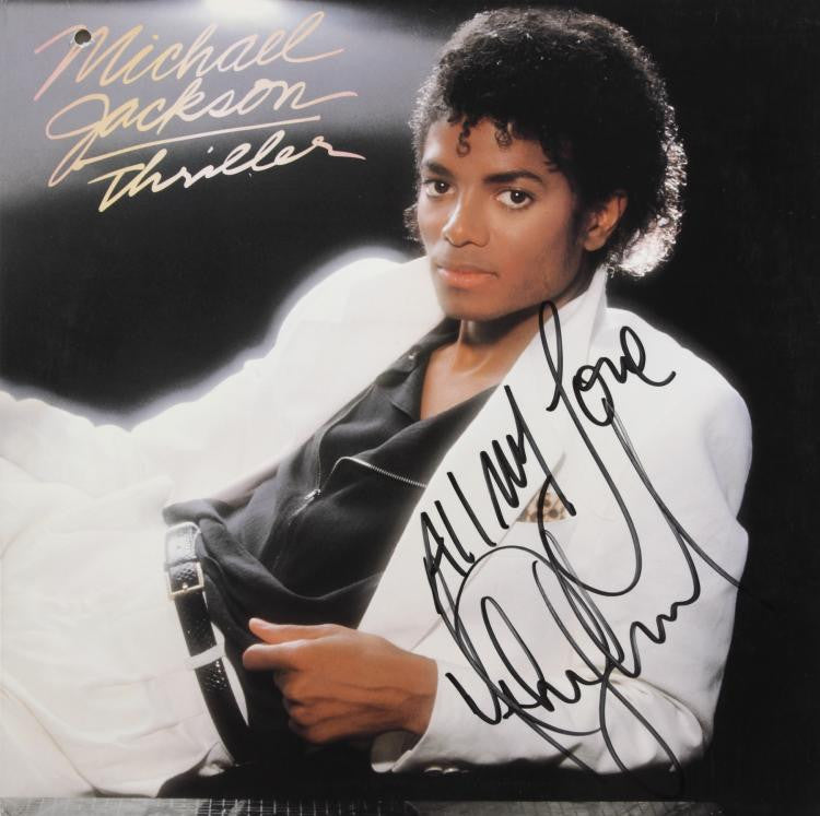 Lot 79: MICHAEL JACKSON SIGNED THRILLER ALBUM