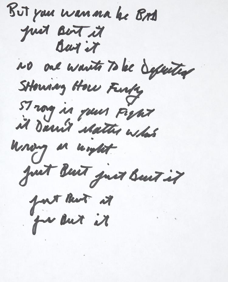 Lot 80: MICHAEL JACKSON "BEAT IT" LYRICS