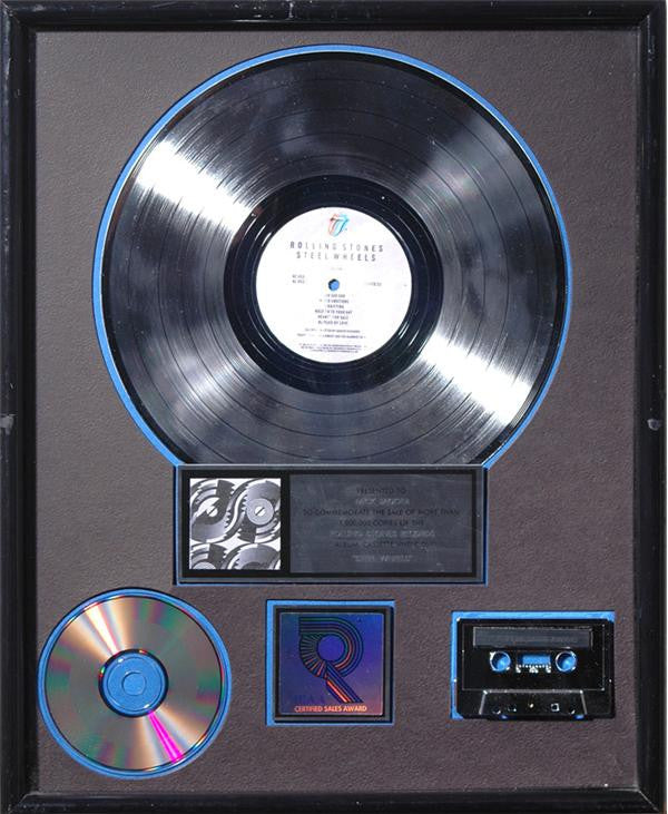 Lot 90: Rolling Stones "Steel Wheels" Platinum Record Presented to Mick Jagger
