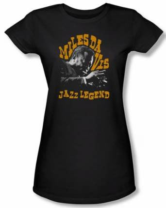 Miles Davis Juniors Shirt Jazz Legends Black Tee T-Shirt