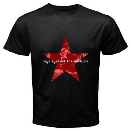 New Rage Against The Machine Stacked Star Logo Men's Black T Shirt Size s 3XL