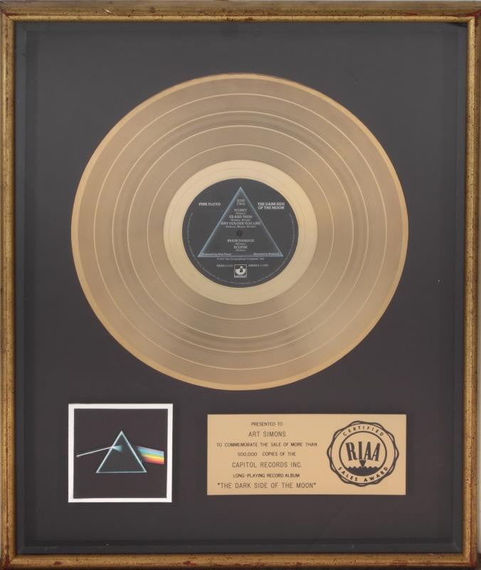 PINK FLOYD GOLD RECORD AWARD