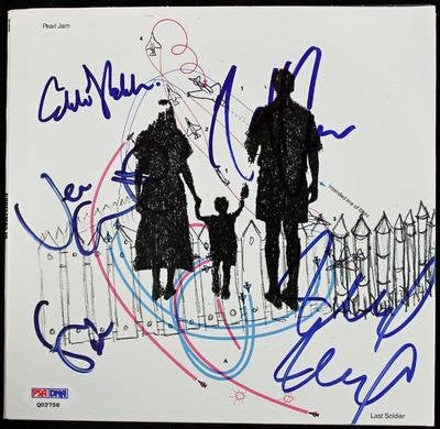 Pearl Jam (5) Eddie Vedder Signed Last Soldier 7 Inch Single Psa/dna #q02758 - Memorabilia
