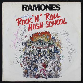 RAMONES "ROCK N' ROLL HIGH SCHOOL" SIGNED 45 RPM