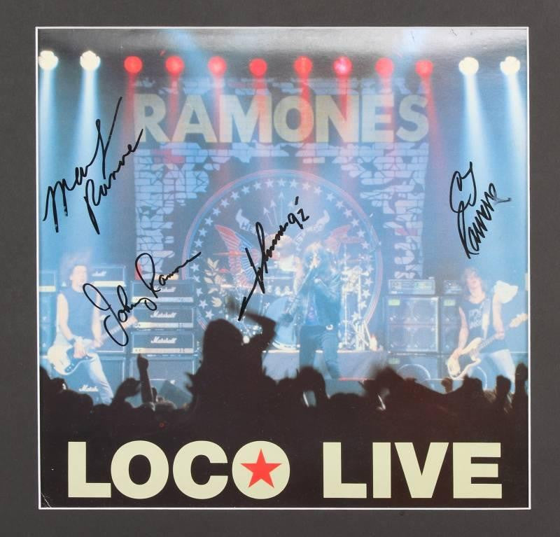 RAMONES SIGNED LOCO LIVE ALBUM COVER