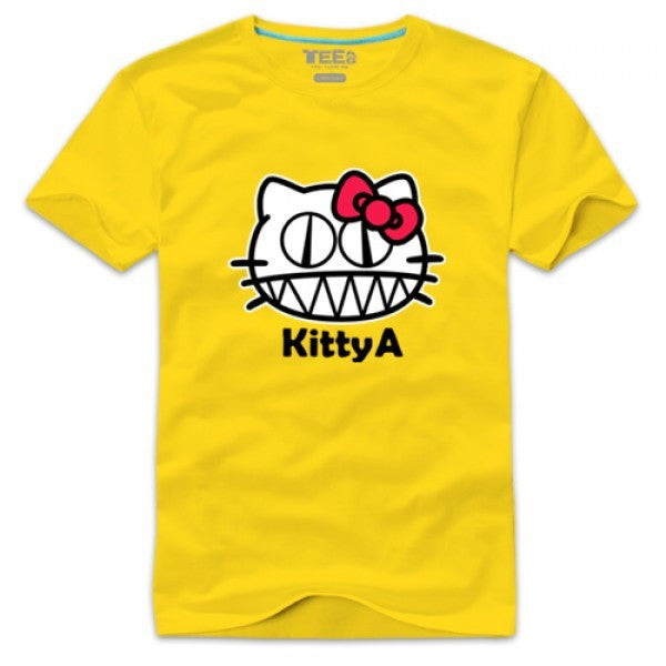 Radiohead Hello Kitty A logo short sleeve t shirt