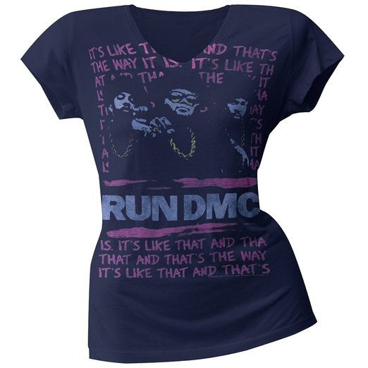 Run DMC - It's Like That Juniors V-Neck