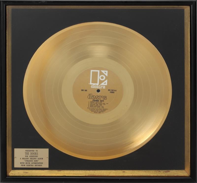 THE DOORS IN-HOUSE GOLD RECORD AWARD
