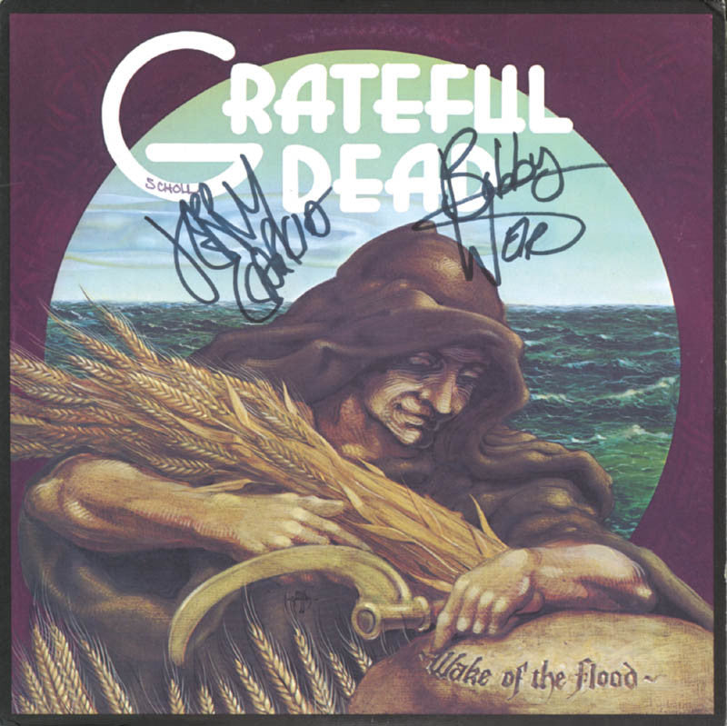 THE GRATEFUL DEAD Record Album Cover signed "Wake of the Flood"