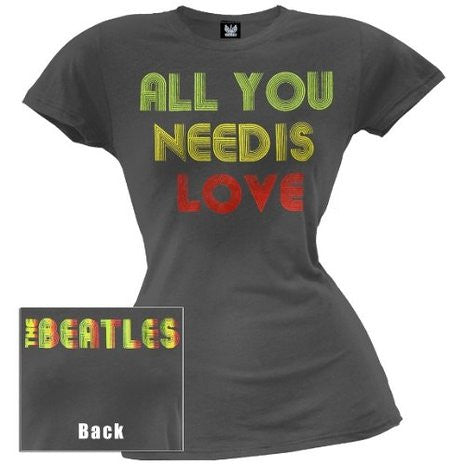 The Beatles - All You Need Flocked Juniors T-Shirt