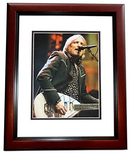 Tom Petty Autographed / Hand Signed 11x14 Concert Photo MAHOGANY CUSTOM FRAME