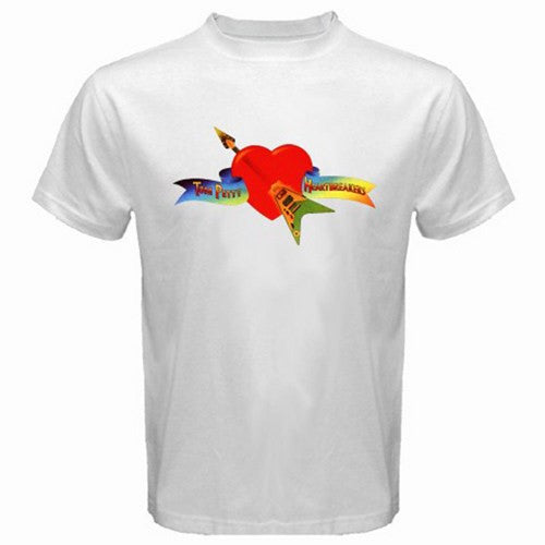 Tom Petty The Heartbreakers Logo Rock Music Men's White T Shirt Size s to 3XL