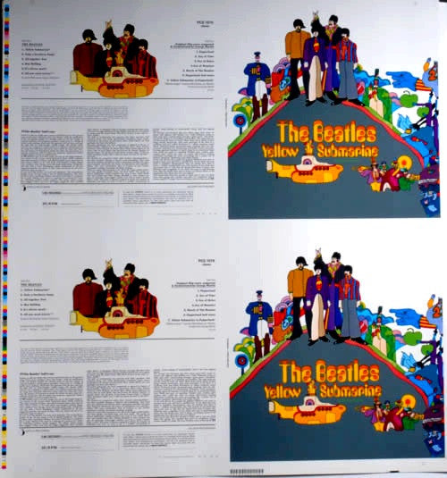 Yellow Submarine 2010 UK 28" by 26" full colour proof artwork for the remastered LP releases