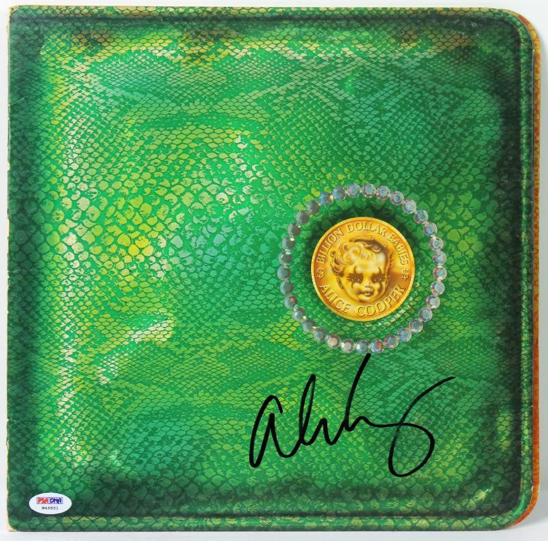 ALICE COOPER BILLION DOLLAR BABIES AUTHENTIC SIGNED ALBUM COVER PSA/DNA W46851