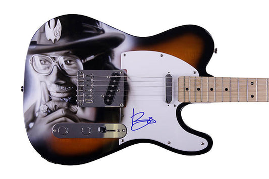 Bo Diddley Autographed Signed Airbrush Fender Guitar & Proof