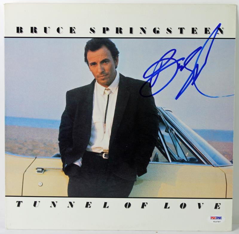 BRUCE SPRINGSTEEN TUNNEL OF LOVE SIGNED ALBUM COVER W/ VINYL PSA/DNA V10787
