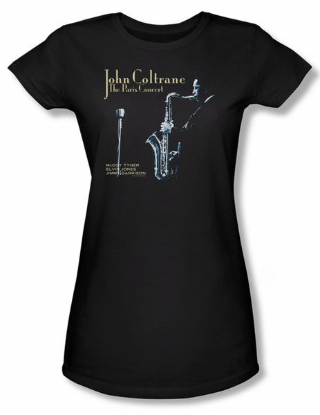 John Coltrane Juniors Shirt Concord Music Paris Coltrane Black T-Shirt