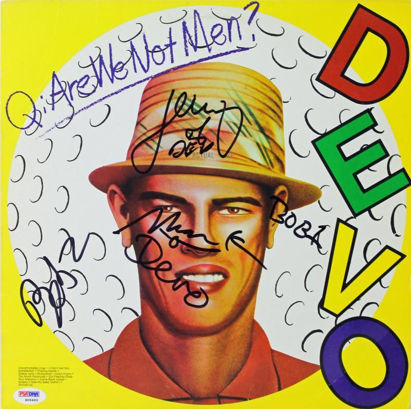 DEVO (4) CASALE & MOTHERSBAUGH BROS SIGNED ALBUM COVER W/ VINYL PSA/DNA S06460