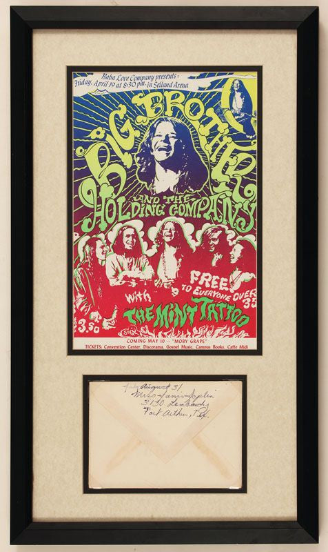 Janis Joplin Handwritten Address With Original 1968 Handbill