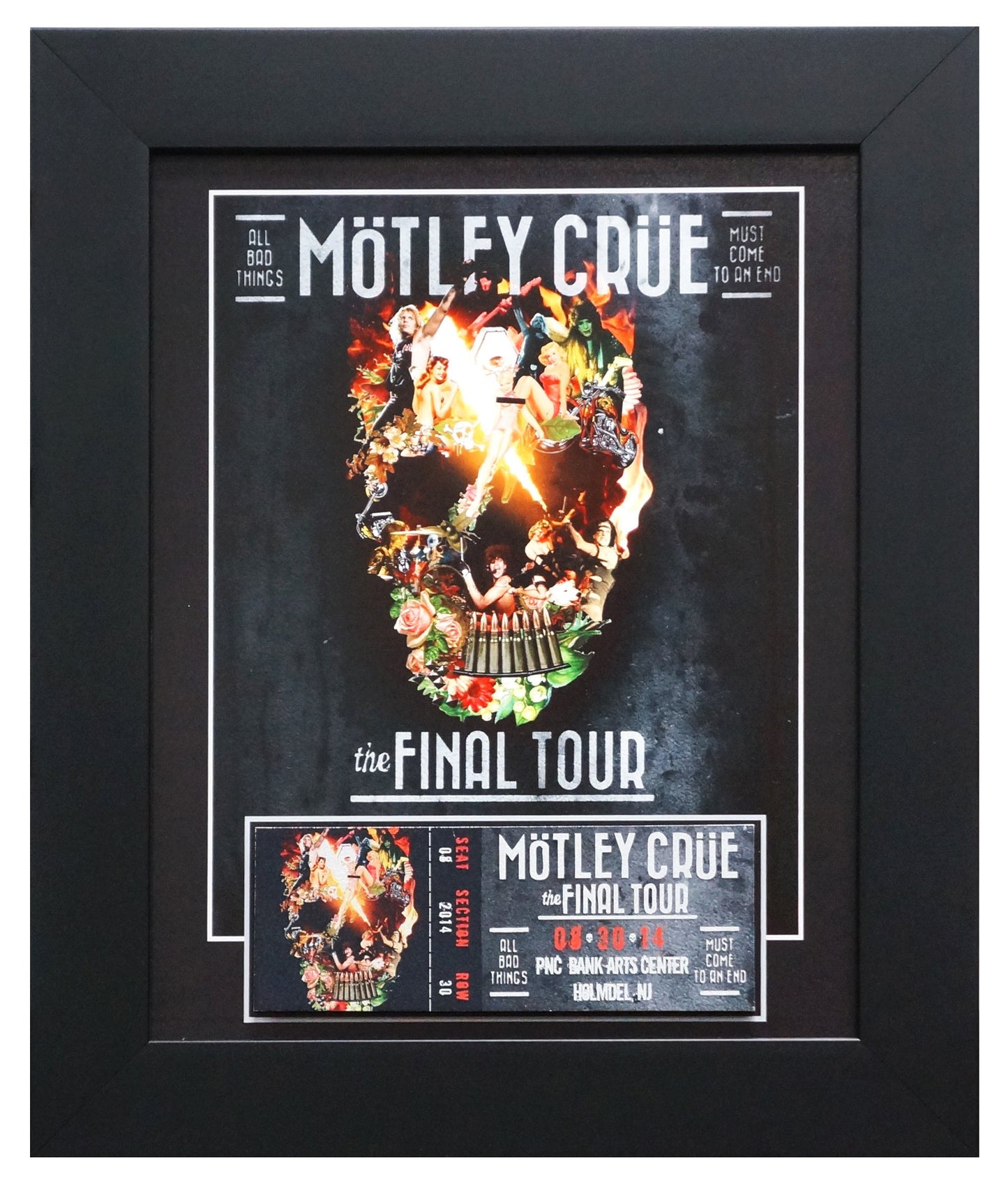 MOTLEY CRUE COMMEMORATIVE TICKET FRAME - 8x10