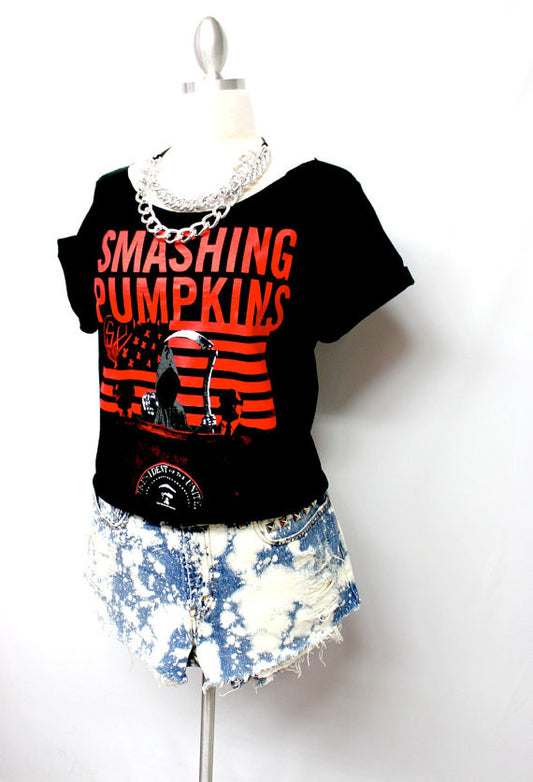 The Smashing Pumpkins Cropped Scoop Neck Tops by Julia Takai