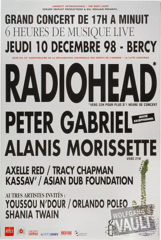 Radiohead Poster Benefit Show 1998 Paris