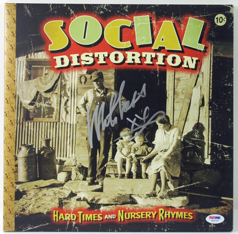MIKE NESS SOCIAL DISTORTION AUTHENTIC SIGNED ALBUM COVER PSA/DNA W46795